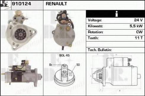 EDR 910124 - Стартер autocars.com.ua