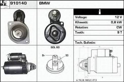 EDR 910140 - Стартер autocars.com.ua