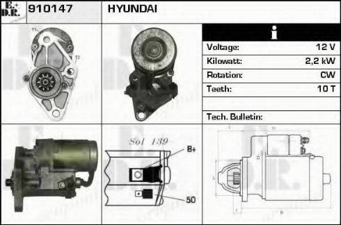 EDR 910147 - Стартер avtokuzovplus.com.ua