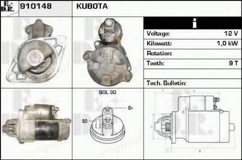 EDR 910148 - Стартер autocars.com.ua