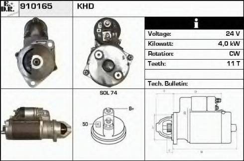 EDR 910165 - Стартер autocars.com.ua