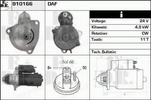 EDR 910166 - Стартер autocars.com.ua