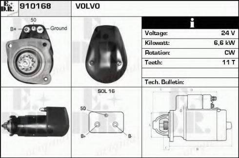 EDR 910168 - Стартер autocars.com.ua