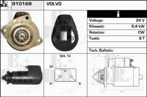 EDR 910169 - Стартер autocars.com.ua