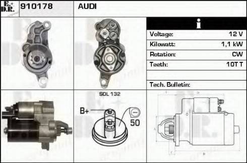 EDR 910178 - Стартер avtokuzovplus.com.ua