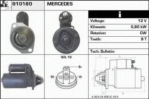 EDR 910180 - Стартер avtokuzovplus.com.ua