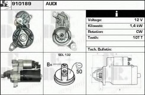 EDR 910189 - Стартер autocars.com.ua