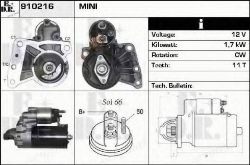 EDR 910216 - Стартер avtokuzovplus.com.ua