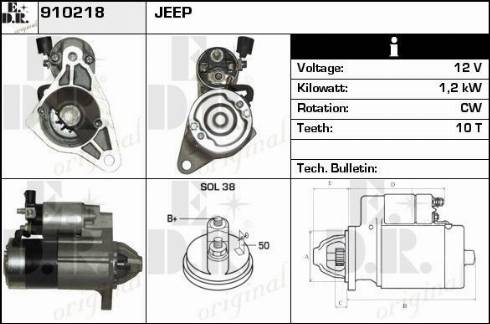 EDR 910218 - Стартер autocars.com.ua