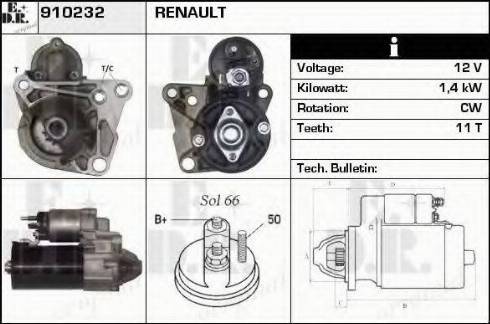 EDR 910232 - Стартер autocars.com.ua