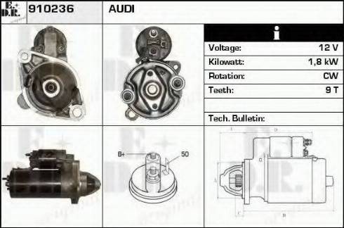 EDR 910236 - Стартер avtokuzovplus.com.ua