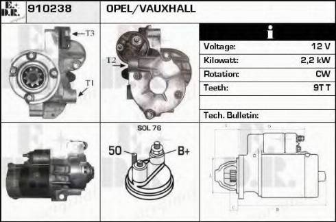 EDR 910238 - Стартер autocars.com.ua