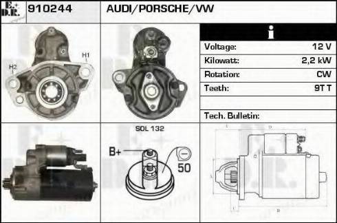 EDR 910244 - Стартер autocars.com.ua