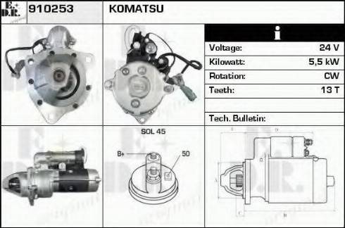 EDR 910253 - Стартер autocars.com.ua