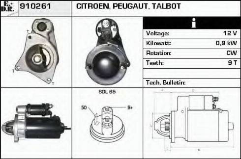 EDR 910261 - Стартер avtokuzovplus.com.ua