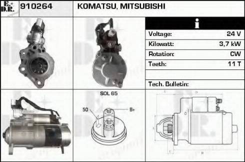 EDR 910264 - Стартер autocars.com.ua