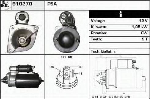 EDR 910270 - Стартер avtokuzovplus.com.ua