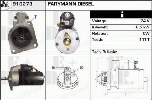 EDR 910273 - Стартер autocars.com.ua