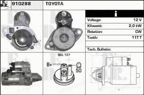 EDR 910288 - Стартер autocars.com.ua