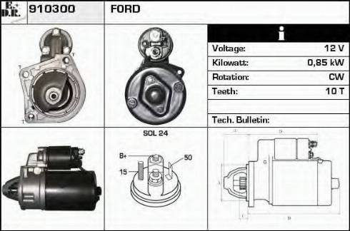 EDR 910300 - Стартер autocars.com.ua