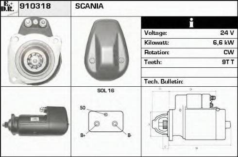 EDR 910318 - Стартер avtokuzovplus.com.ua