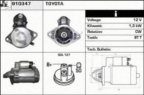 EDR 910347 - Стартер autocars.com.ua