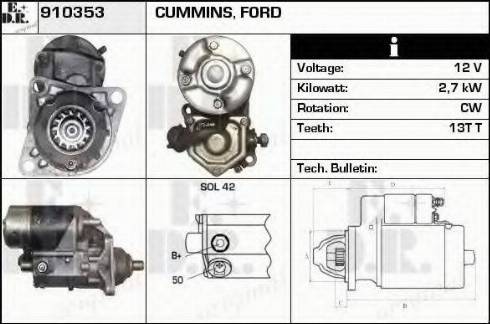 EDR 910353 - Стартер avtokuzovplus.com.ua