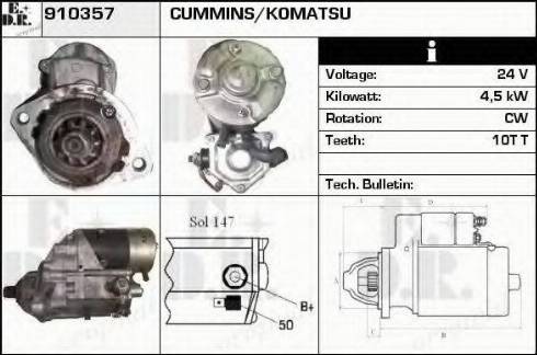 EDR 910357 - Стартер autocars.com.ua