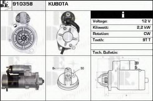 EDR 910358 - Стартер autocars.com.ua