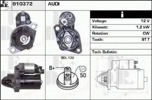 EDR 910372 - Стартер autocars.com.ua