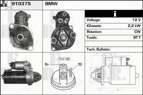 EDR 910375 - Стартер autocars.com.ua