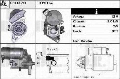 EDR 910379 - Стартер autocars.com.ua