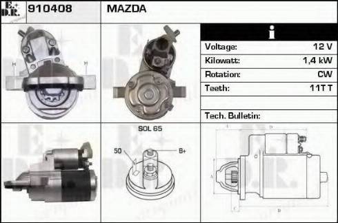 EDR 910408 - Стартер autocars.com.ua