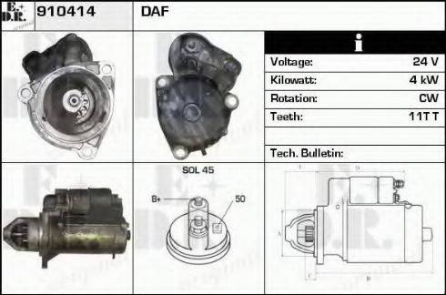 EDR 910414 - Стартер autocars.com.ua