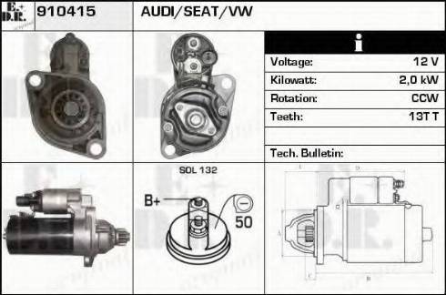 EDR 910415 - Стартер autocars.com.ua