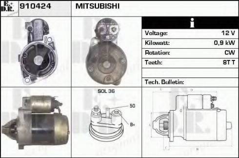 EDR 910424 - Стартер autocars.com.ua