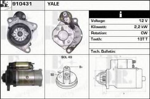 EDR 910431 - Стартер autocars.com.ua