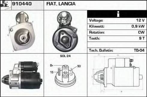 EDR 910440 - Стартер autocars.com.ua