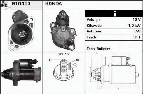 EDR 910453 - Стартер autocars.com.ua