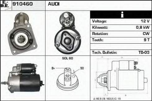 EDR 910460 - Стартер avtokuzovplus.com.ua