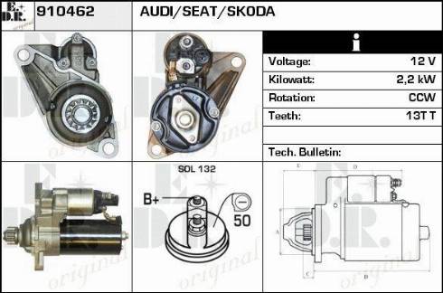 EDR 910462 - Стартер avtokuzovplus.com.ua