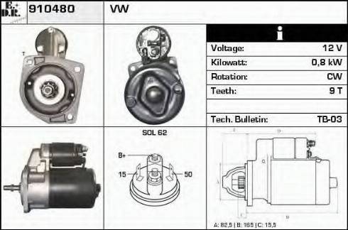 EDR 910480 - Стартер avtokuzovplus.com.ua