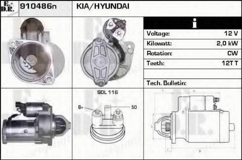 EDR 910486N - Стартер autocars.com.ua