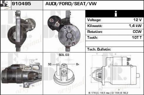 EDR 910495 - Стартер avtokuzovplus.com.ua