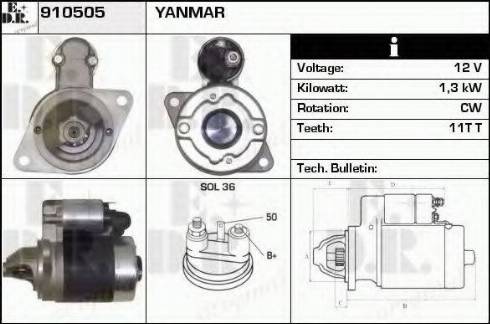 EDR 910505 - Стартер autocars.com.ua