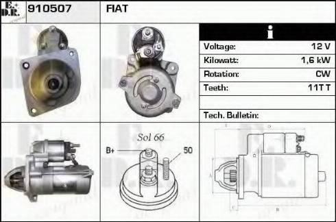 EDR 910507 - Стартер autocars.com.ua