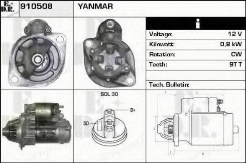 EDR 910508 - Стартер autocars.com.ua