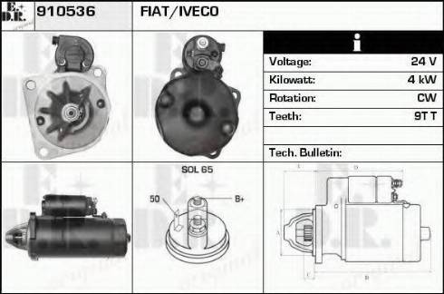 EDR 910536 - Стартер autocars.com.ua