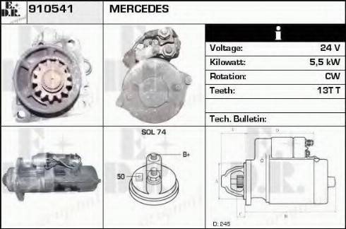 EDR 910541 - Стартер autocars.com.ua