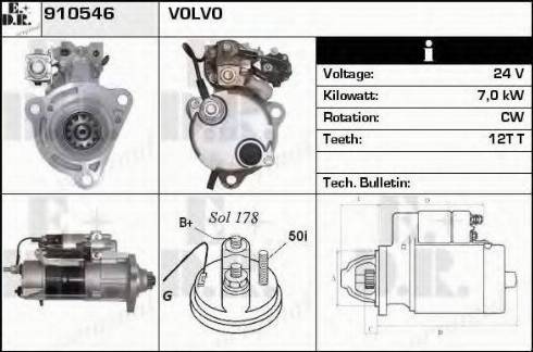 EDR 910546 - Стартер autocars.com.ua